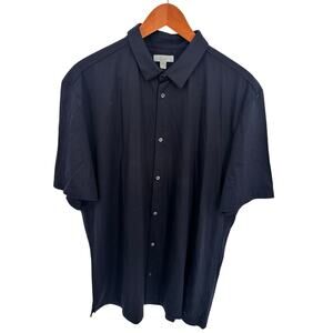 COS Men's Cotton Button Down Navy Shirt // XL